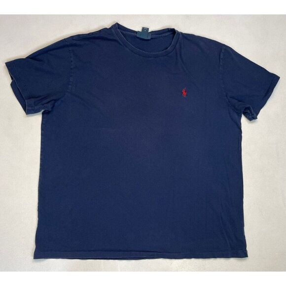VINTAGE Polo Ralph Lauren Blank T-shirt Men XL Blue Pony Red - Picture 1 of 7